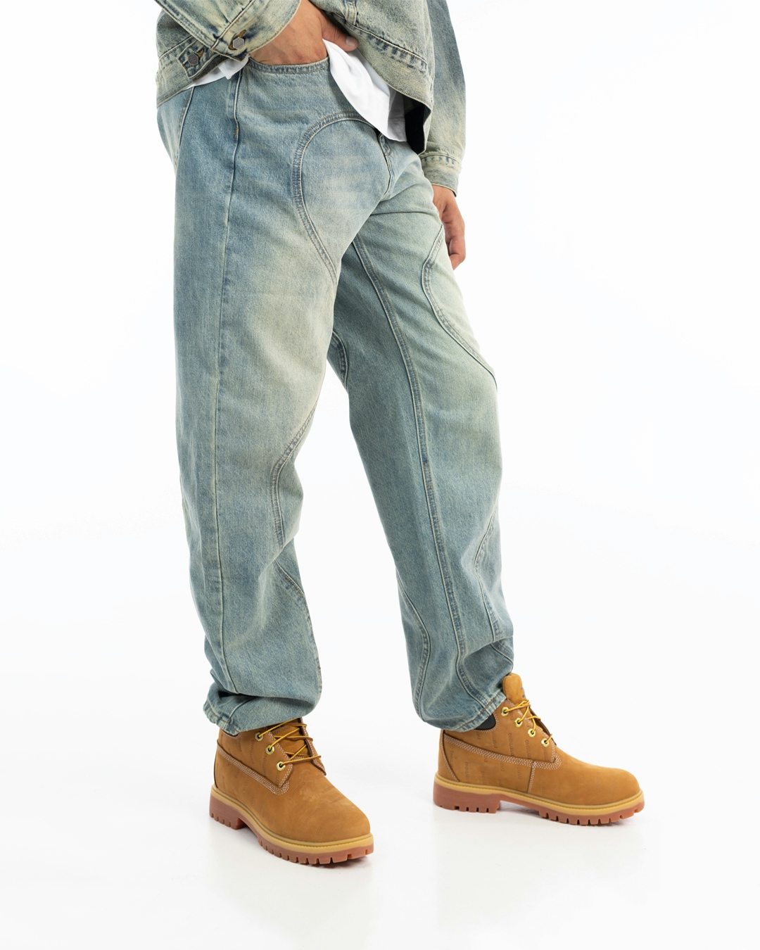 Waved baggy jeans - Blue