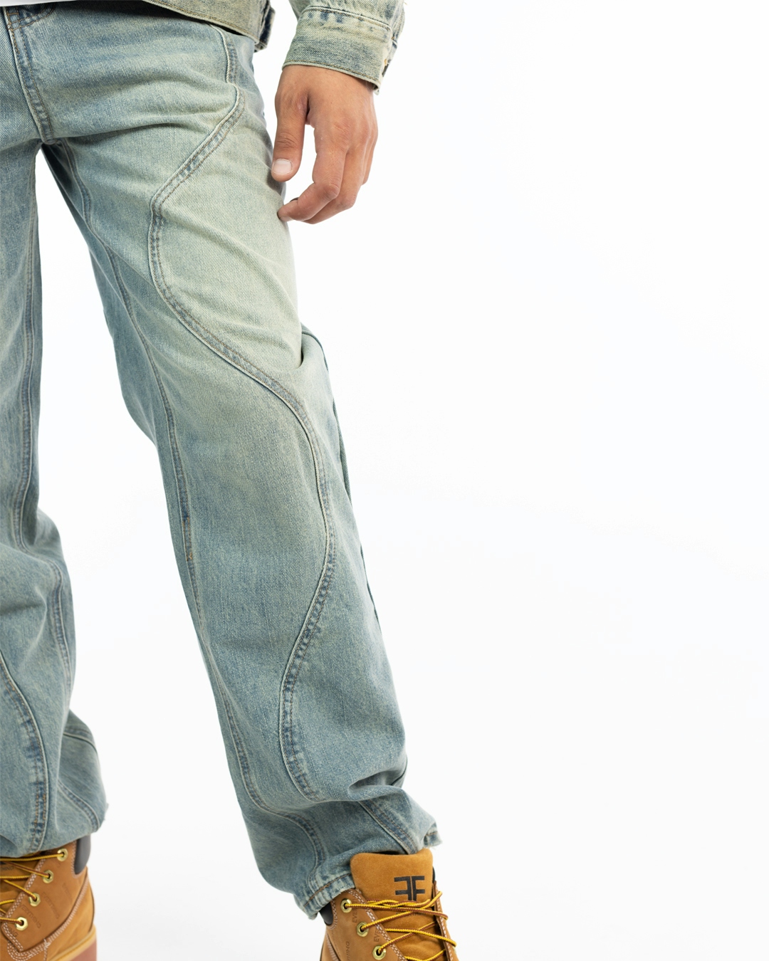 Waved baggy jeans - Blue
