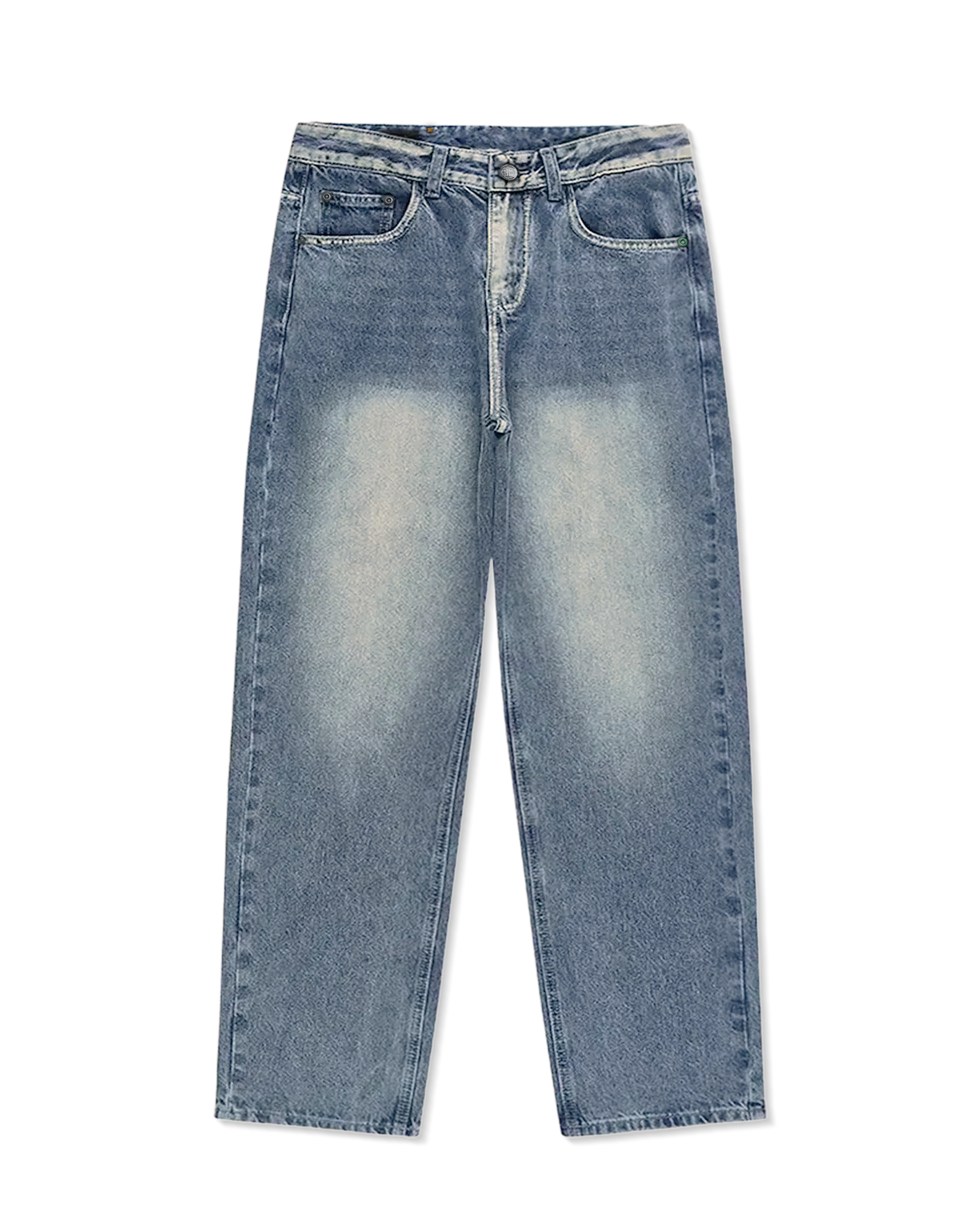 High rise baggy jeans stone washed
