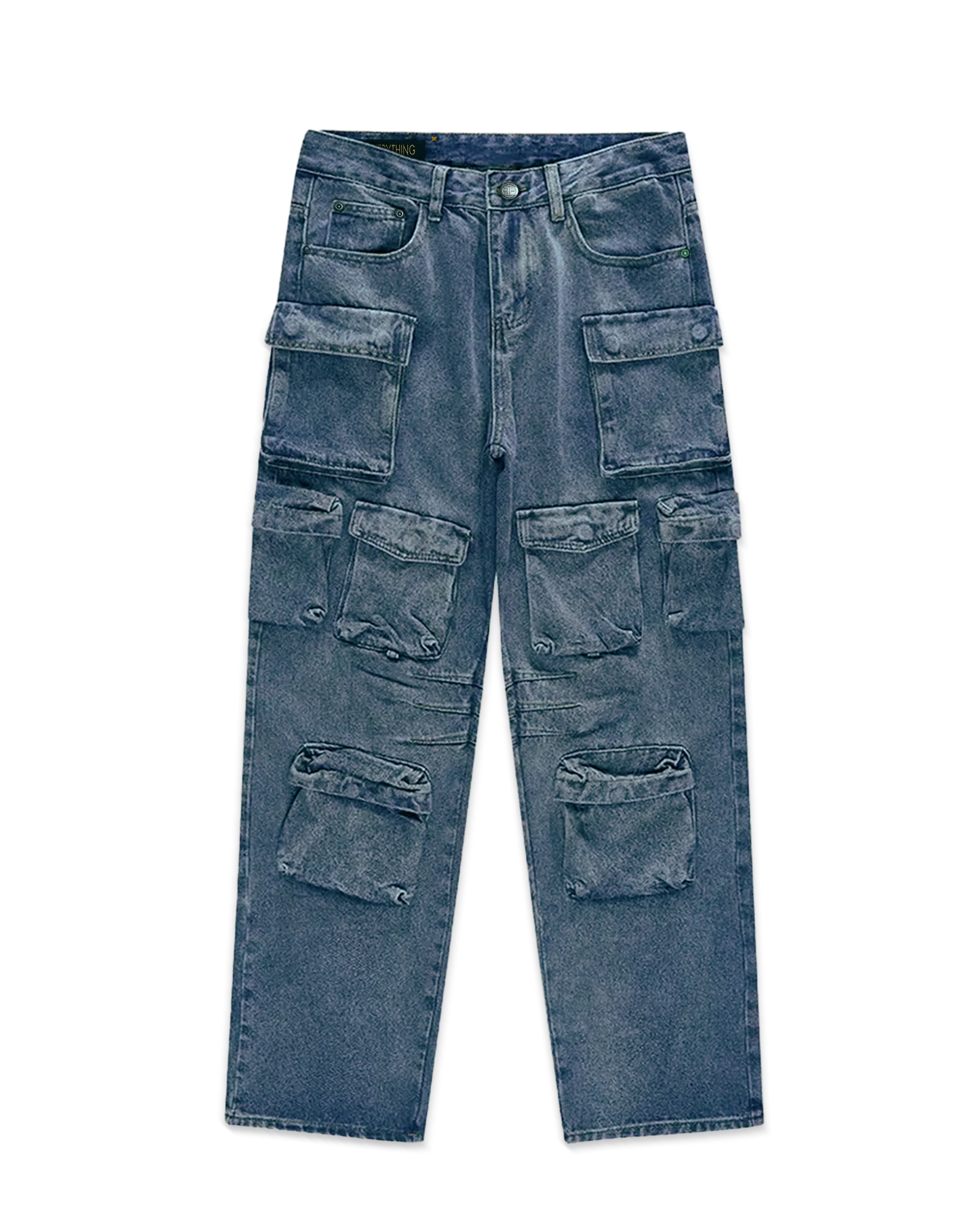 Cargo denim pants blue