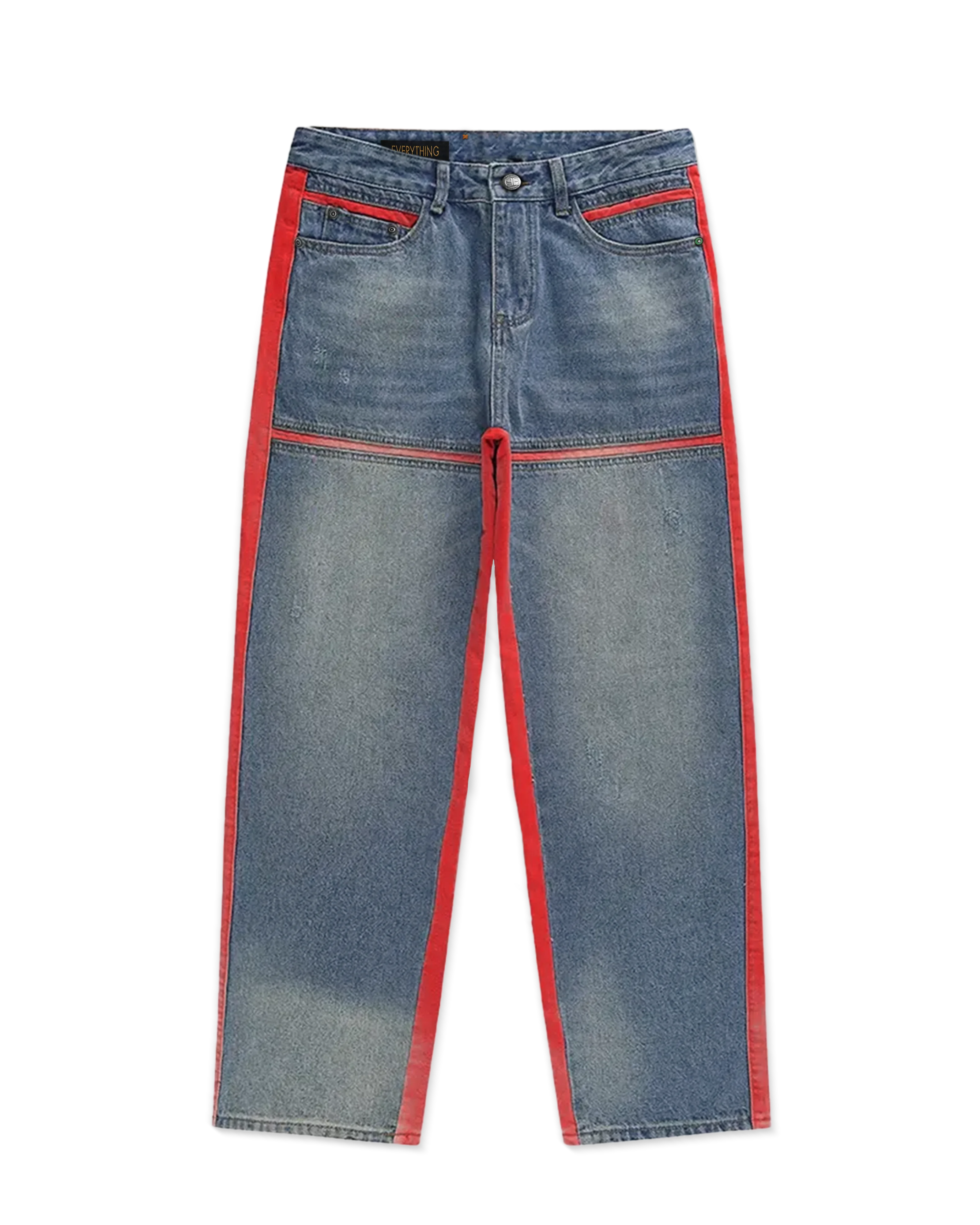 Lined baggy jeans high w