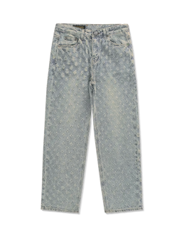 Dis-patterned jeans high w