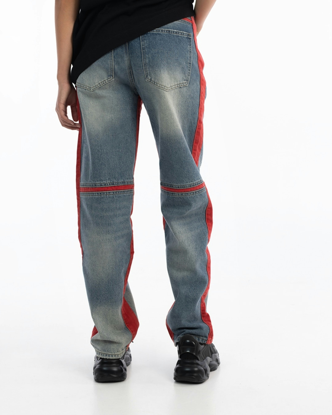 Lined baggy jeans high w