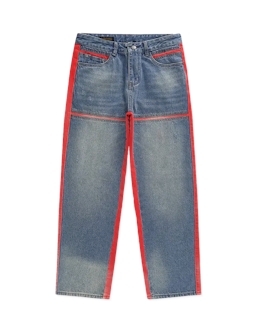 Lined tapered jeans