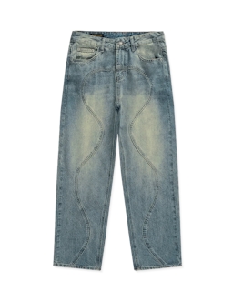 Waved baggy jeans