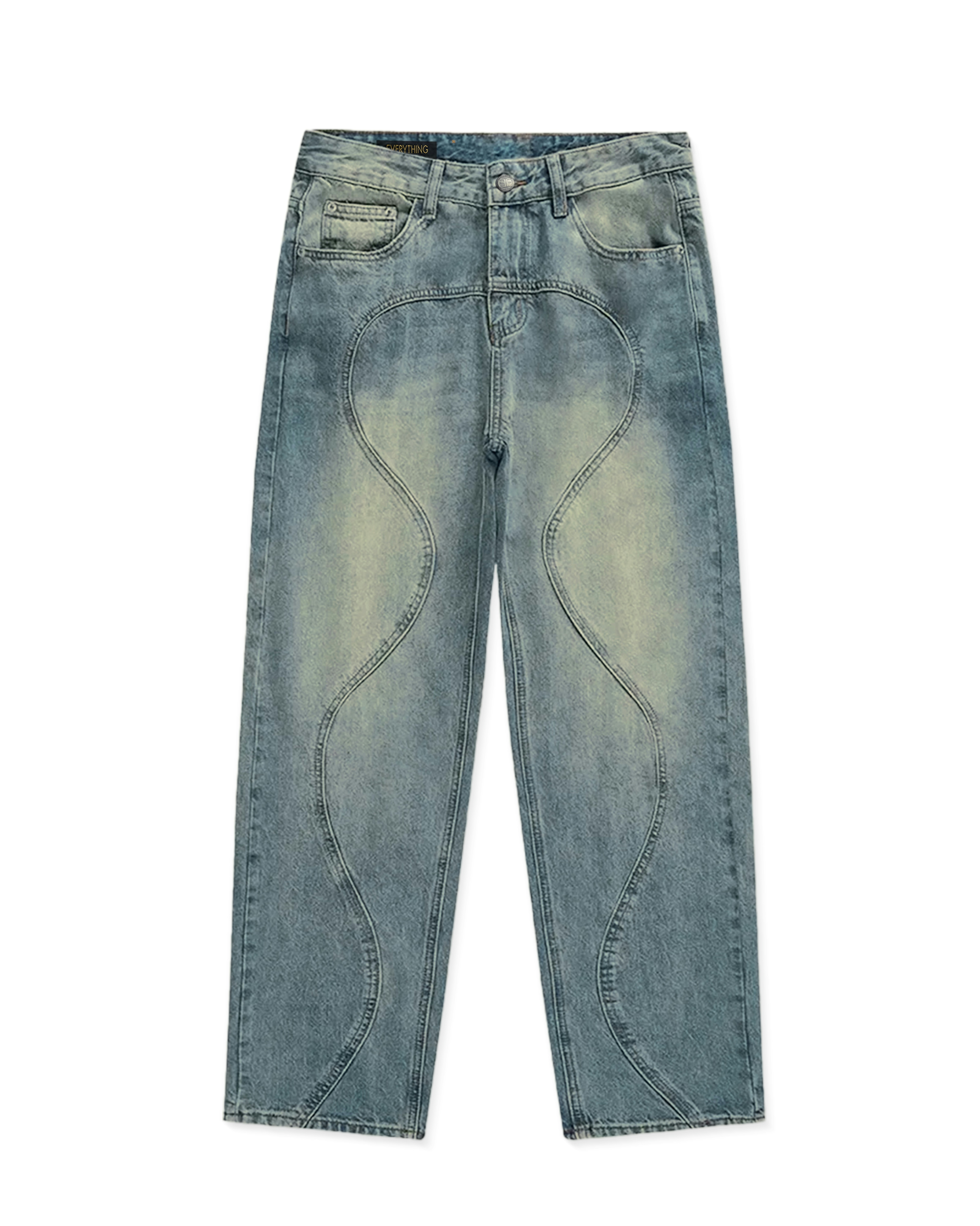 Waved baggy jeans